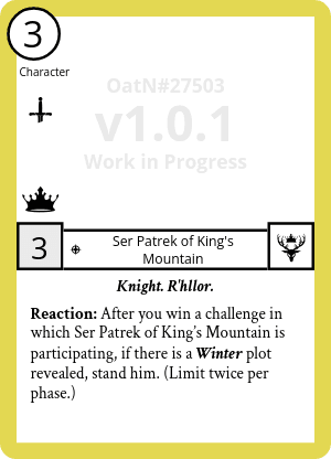 Ser Patrek of King's Mountain