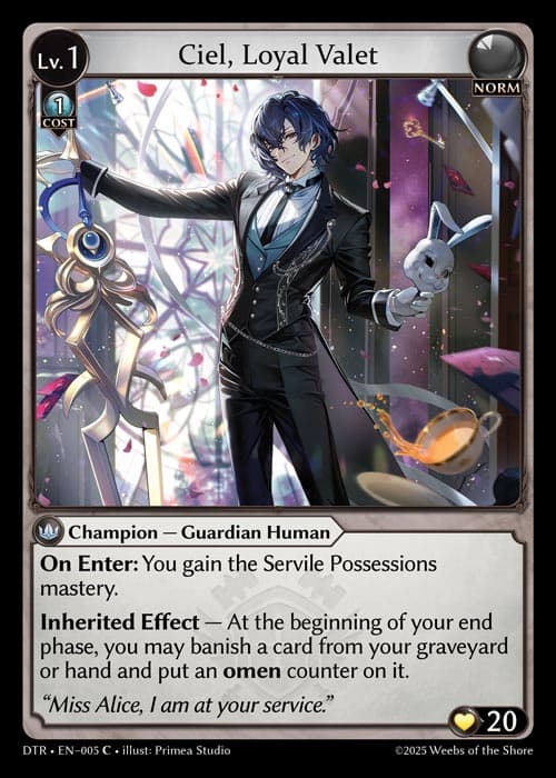 Ciel, Loyal Valet
