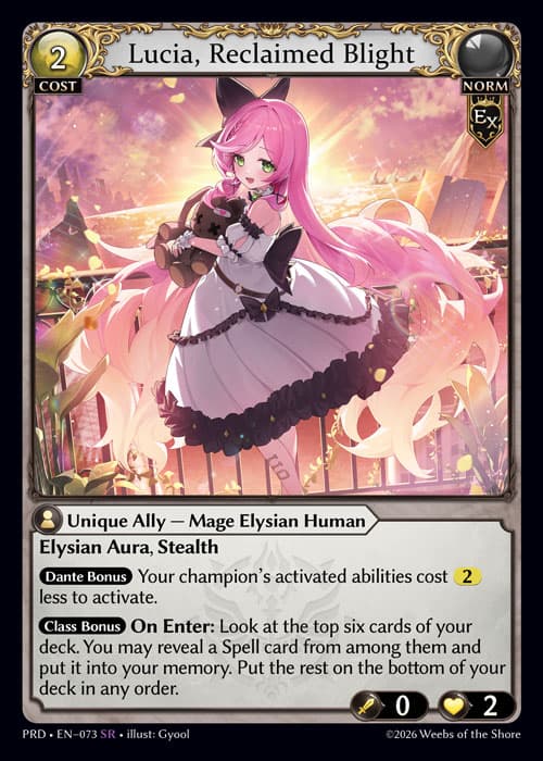 Lucia, Reclaimed Blight