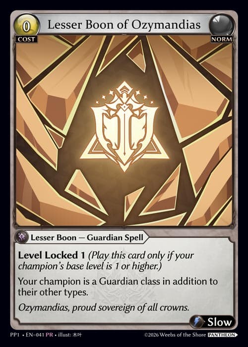 Lesser Boon of Ozymandias