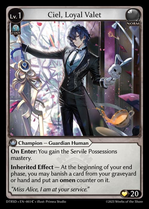 Ciel, Loyal Valet