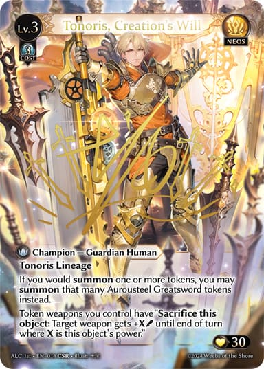 Tonoris, Creation's Will