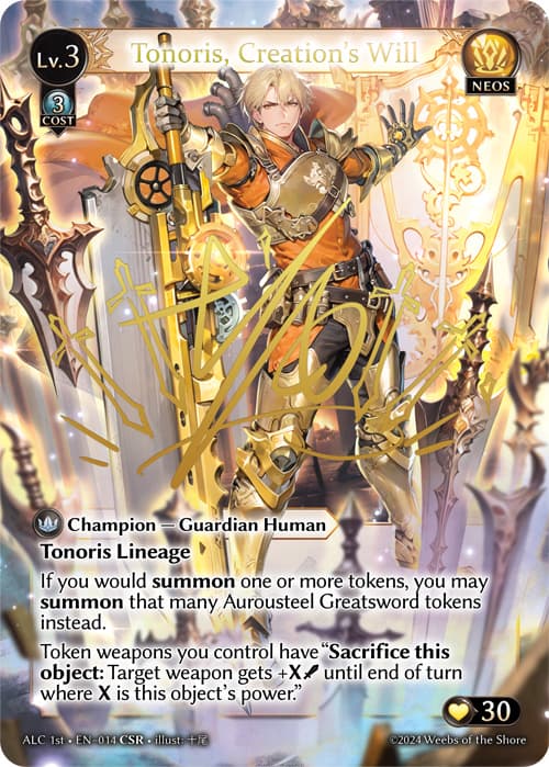 Tonoris, Creation's Will