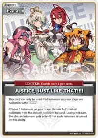 JUSTICE, JUST LIKE THAT!!!! (U)