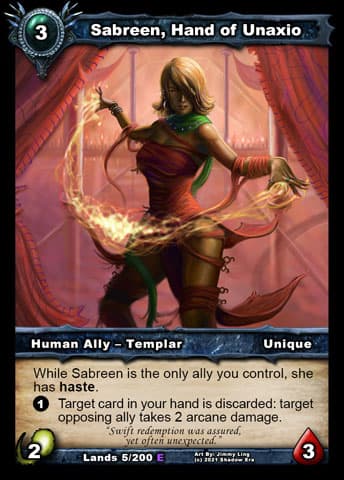 Sabreen, Hand of Unaxio