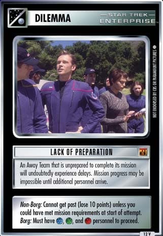 Lack of Preparation