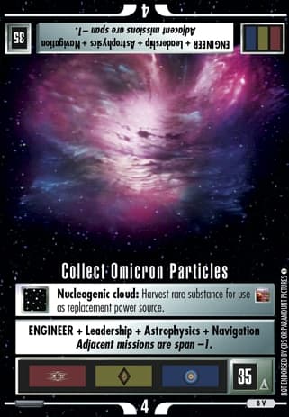 Collect Omicron Particles 2E (Captain's Log)
