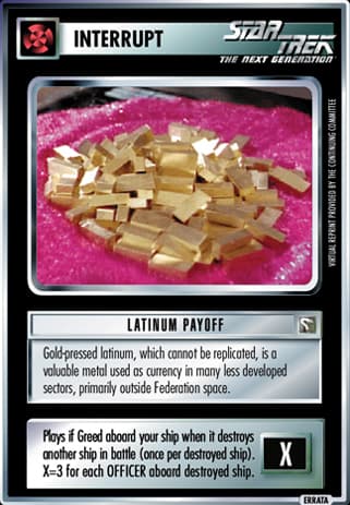 Latinum Payoff