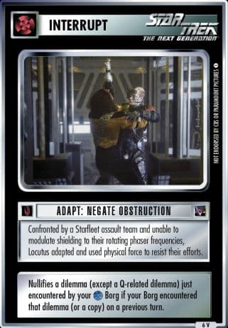 Adapt: Negate Obstruction (Q Who?)