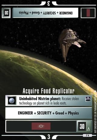 Acquire Food Replicator