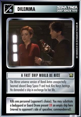 A Fast Ship Would Be Nice