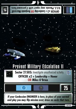 Prevent Military Escalation II (back)