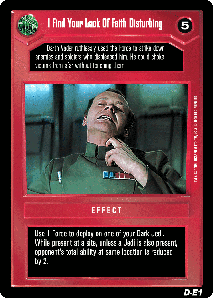 I Find Your Lack Of Faith Disturbing