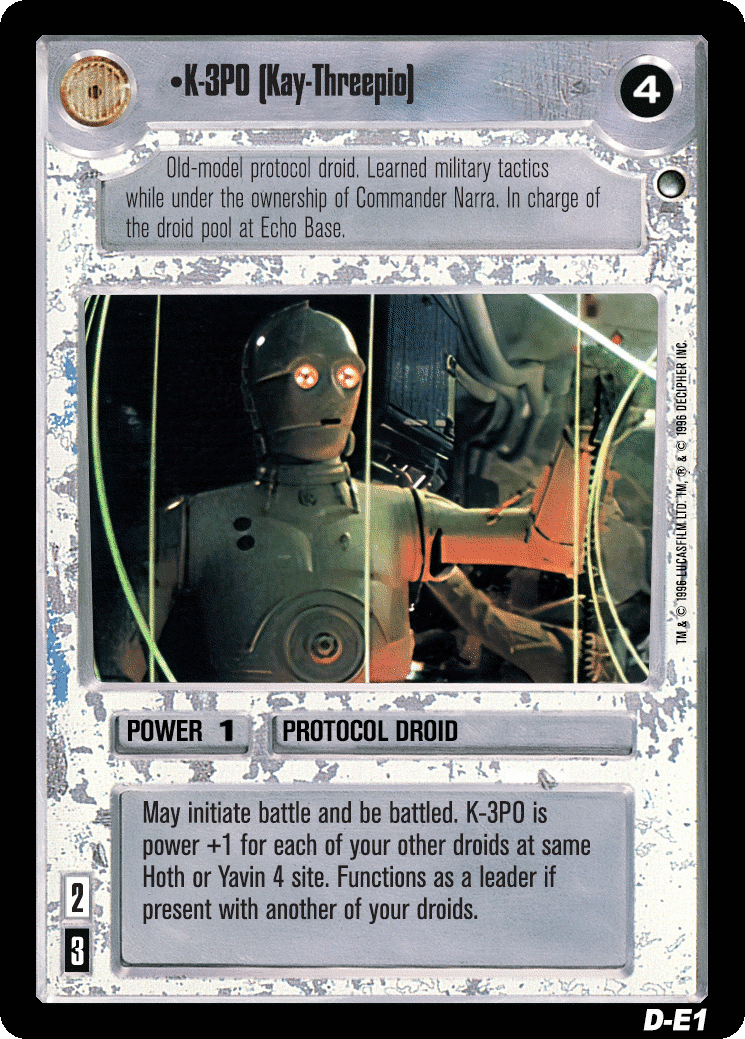 •K-3PO (Kay-Threepio)