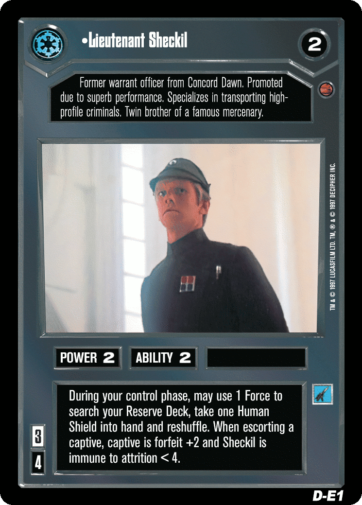 •Lieutenant Sheckil