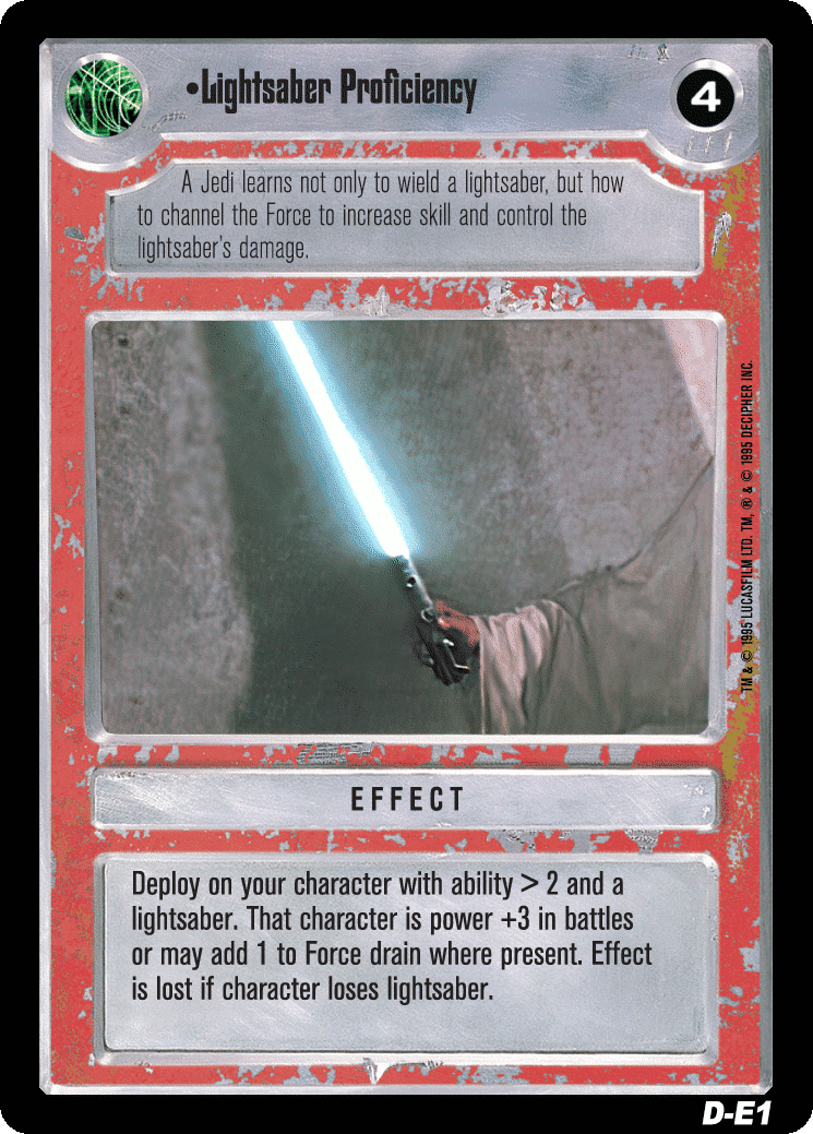 •Lightsaber Proficiency