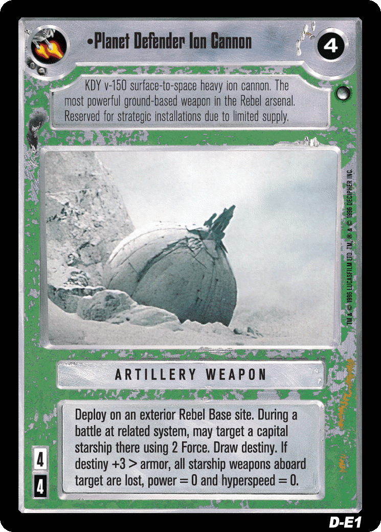 •Planet Defender Ion Cannon