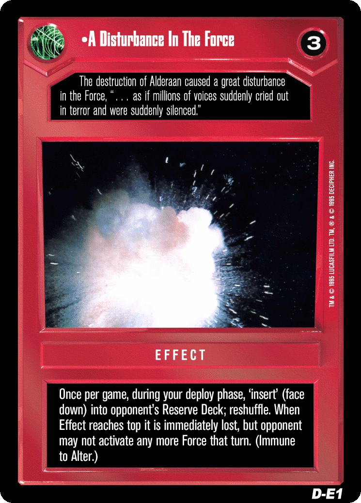 •A Disturbance In The Force