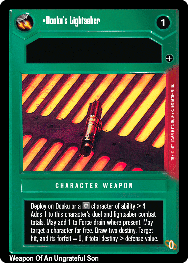 •Dooku's Lightsaber