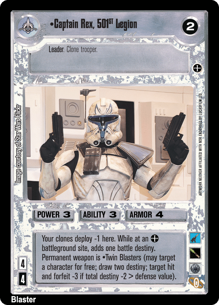 •Captain Rex, 501st Legion