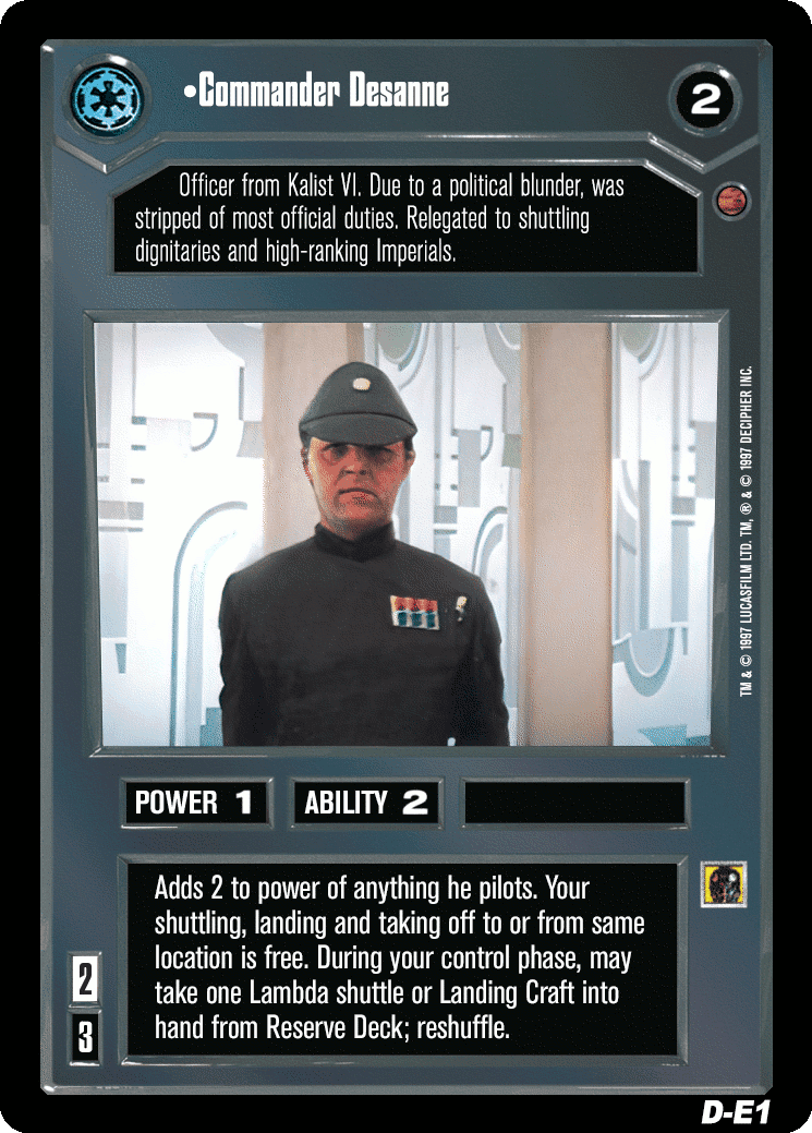 •Commander Desanne