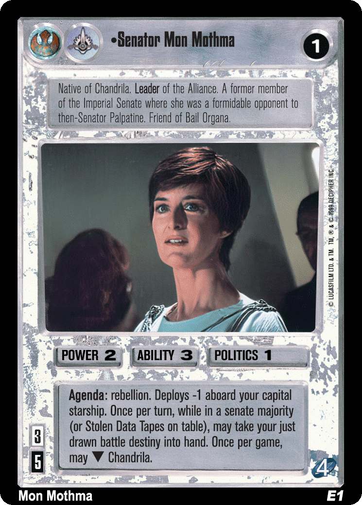 •Senator Mon Mothma