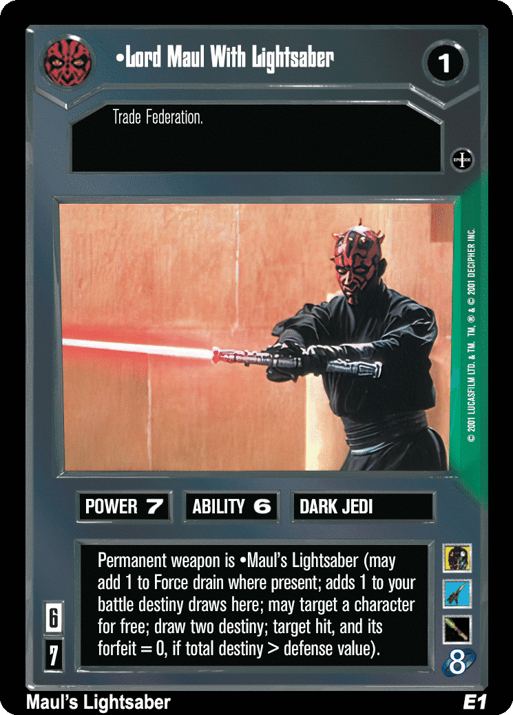 •Lord Maul With Lightsaber