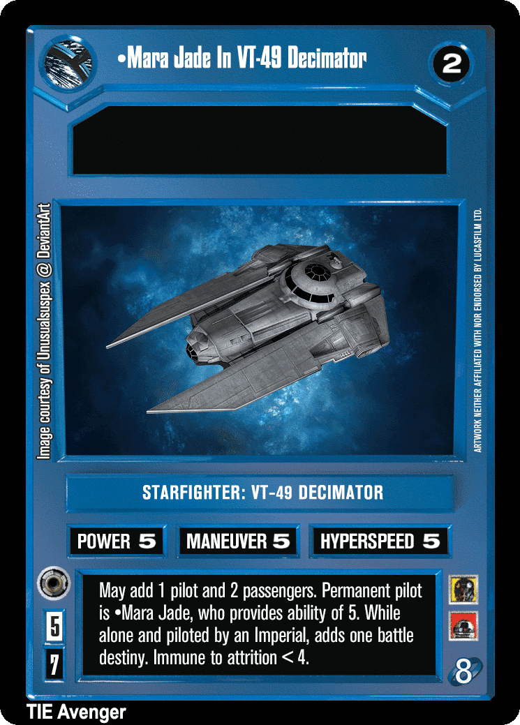 •Mara Jade In VT-49 Decimator