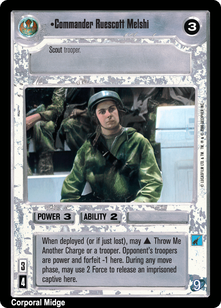 •Commander Ruescott Melshi