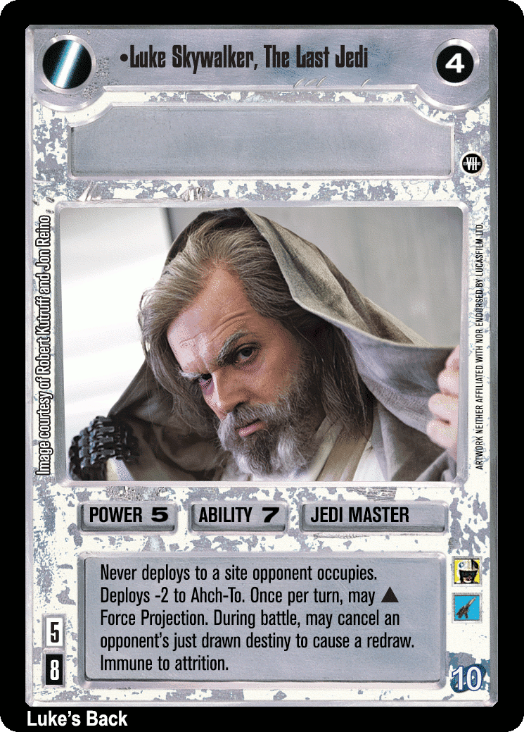 •Luke Skywalker, The Last Jedi