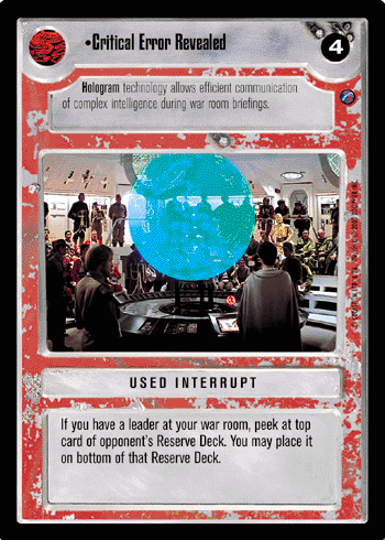 •Critical Error Revealed