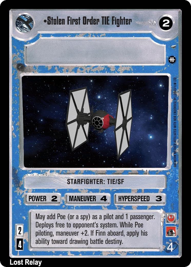 •Stolen First Order TIE Fighter