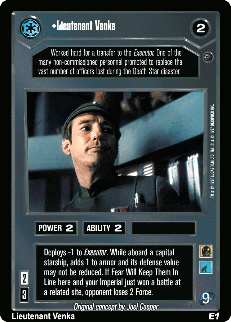 •Lieutenant Venka (V)