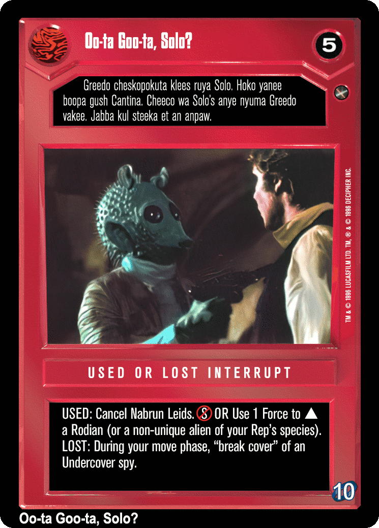 Oo-ta Goo-ta, Solo? (V)