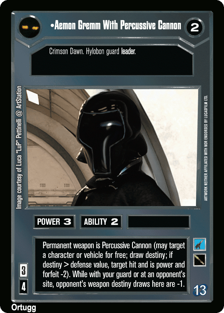 •Aemon Gremm With Percussive Cannon