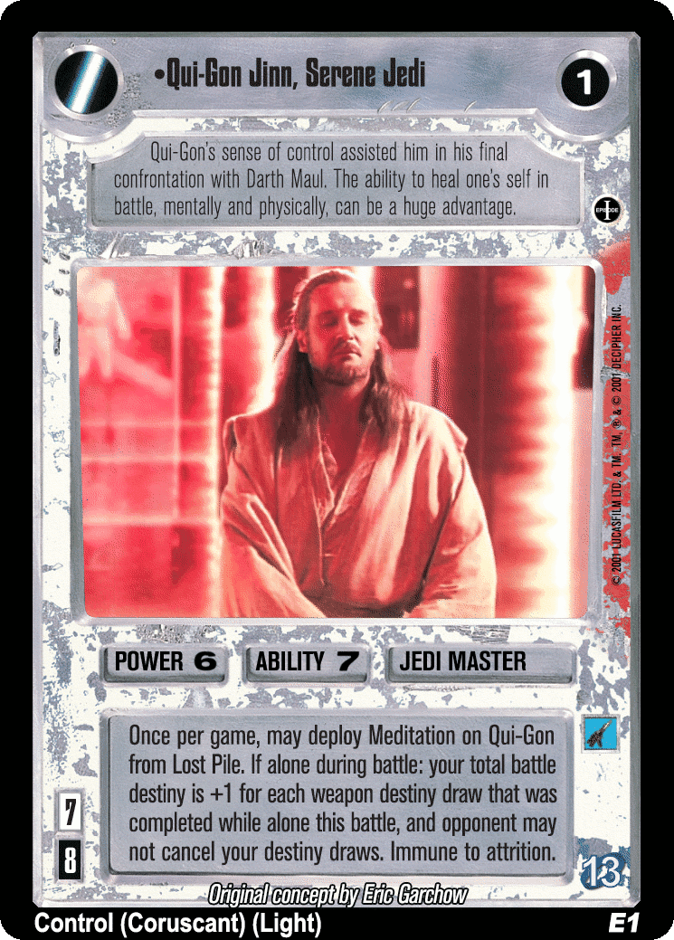 •Qui-Gon Jinn, Serene Jedi