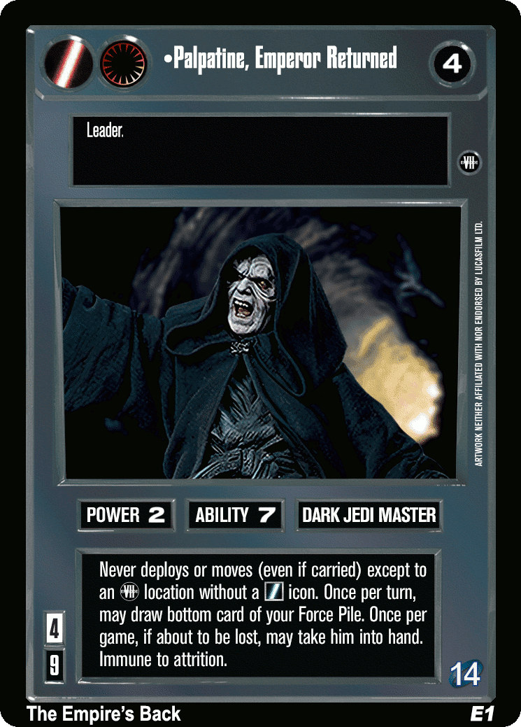 •Palpatine, Emperor Returned