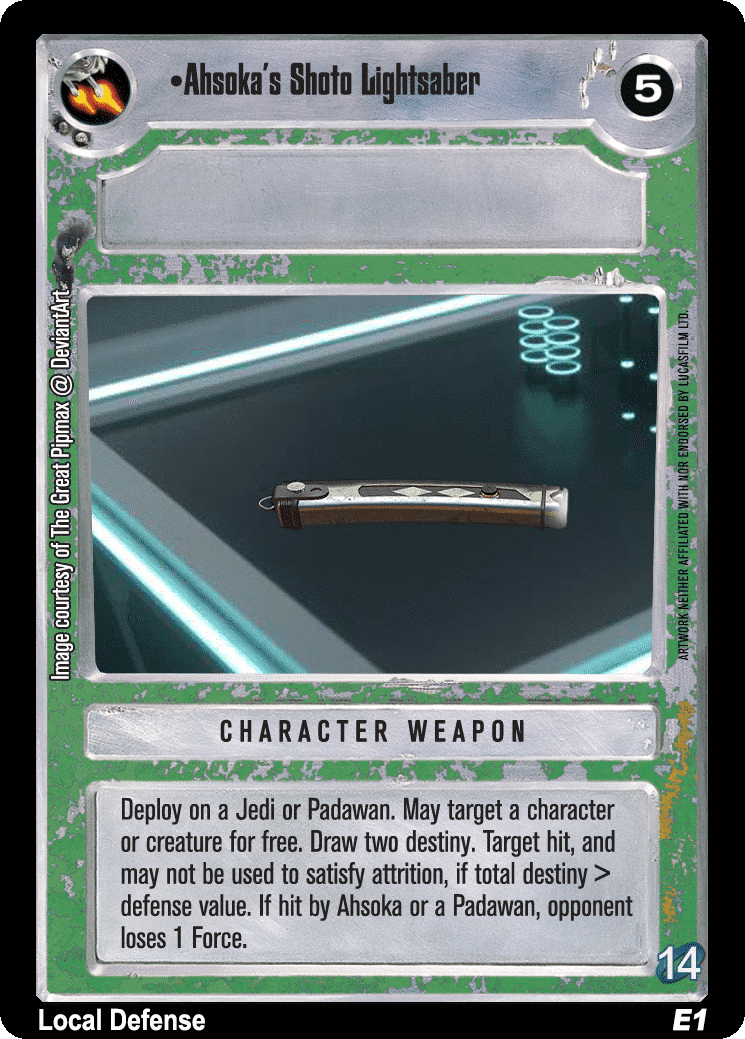 •Ahsoka's Shoto Lightsaber