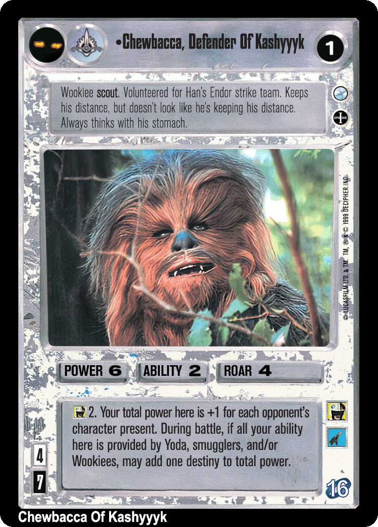 •Chewbacca, Defender Of Kashyyyk