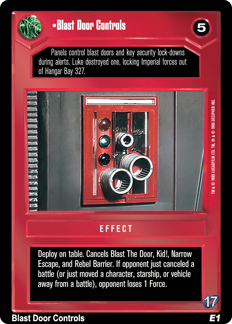 •Blast Door Controls (V)