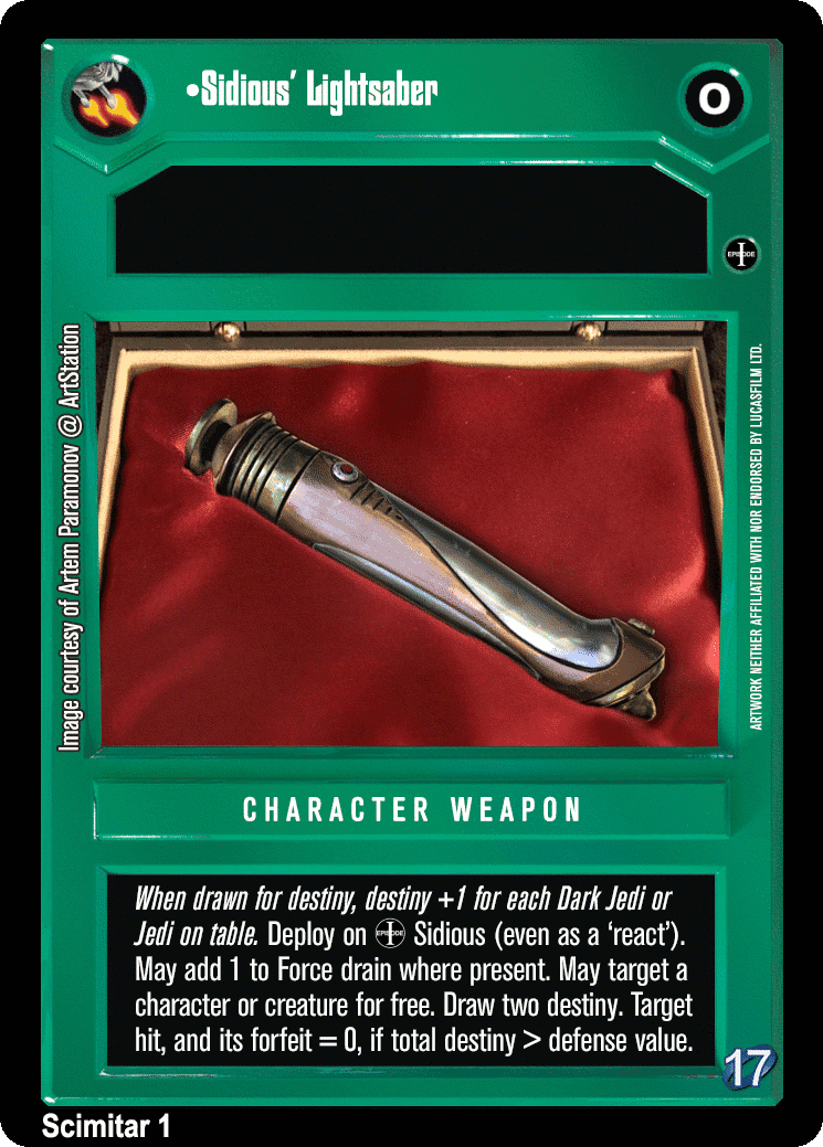 •Sidious' Lightsaber