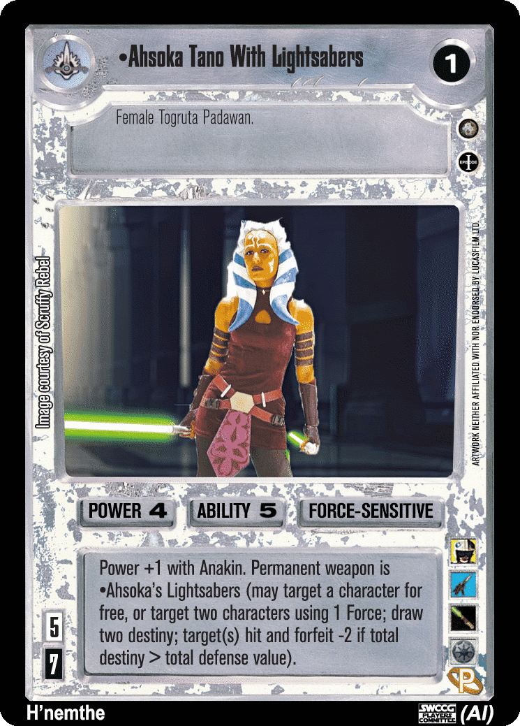 •Ahsoka Tano With Lightsabers (AI)