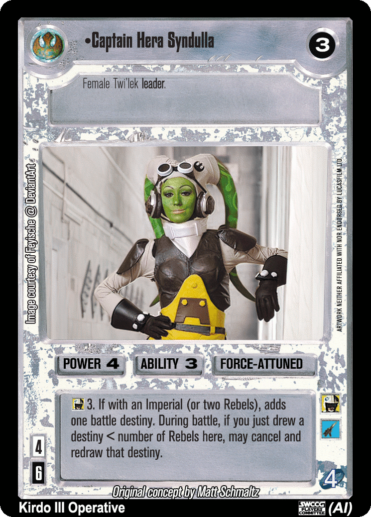 •Captain Hera Syndulla (AI)