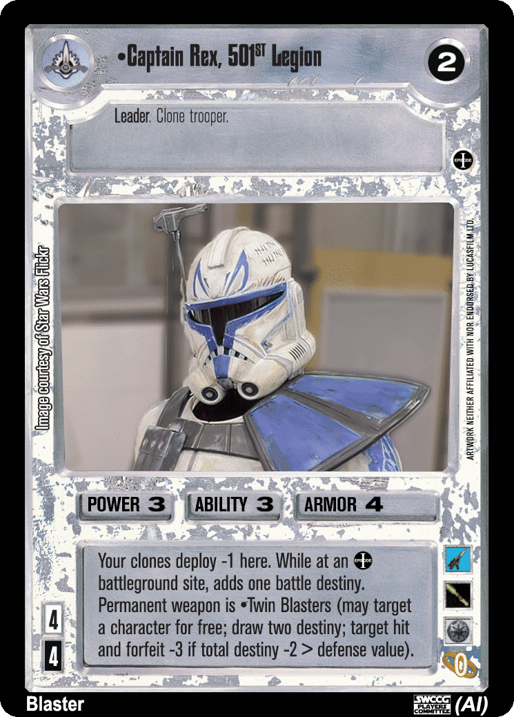 •Captain Rex, 501st Legion (AI)