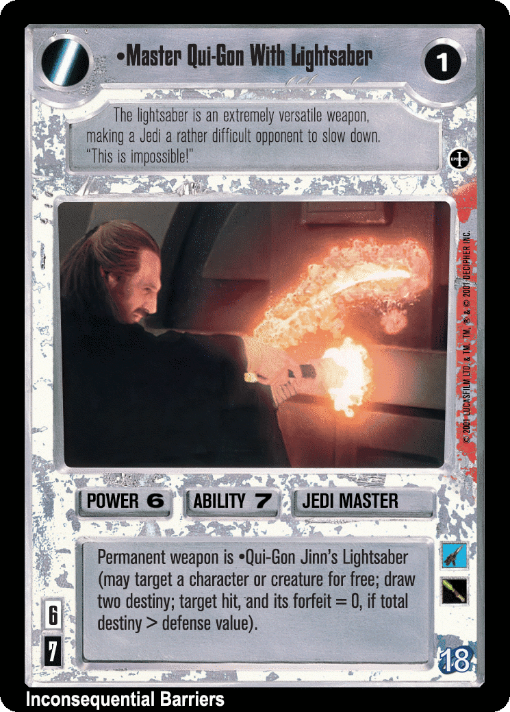 •Master Qui-Gon With Lightsaber
