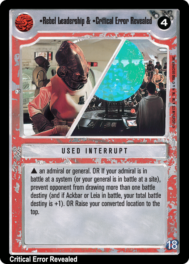•Rebel Leadership & •Critical Error Revealed