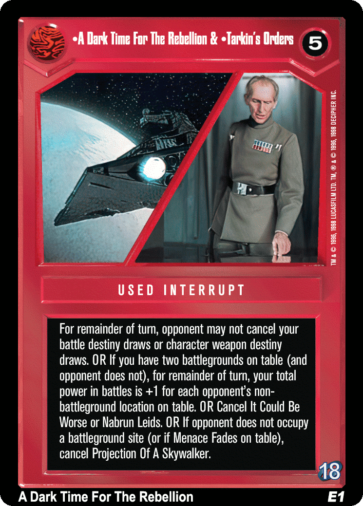 •A Dark Time For The Rebellion & •Tarkin's Orders