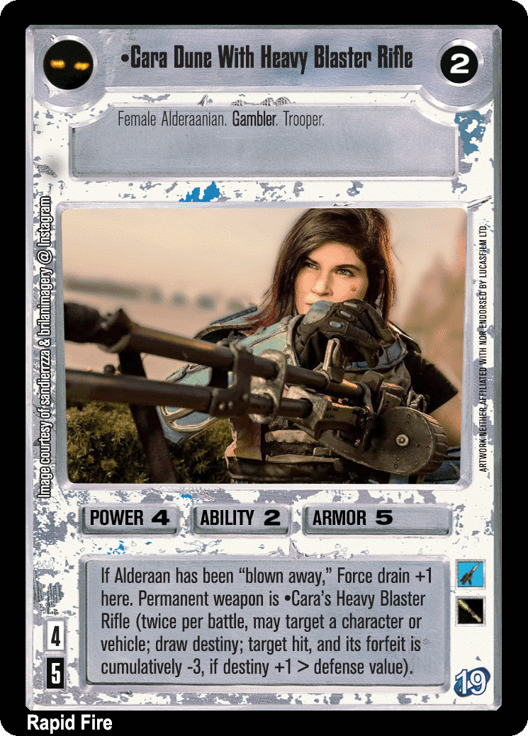 •Cara Dune With Heavy Blaster Rifle