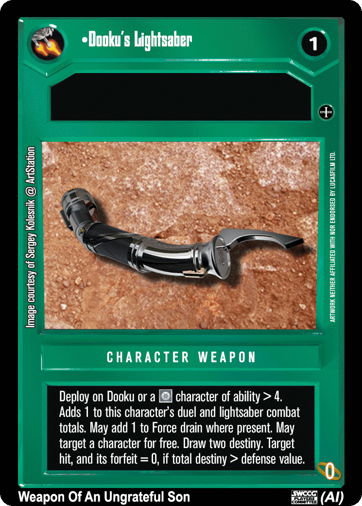 •Dooku's Lightsaber (AI)