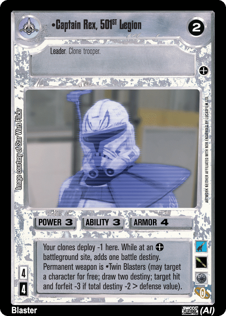 •Captain Rex, 501st Legion (Holo AI)